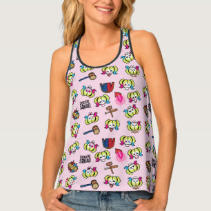 Suicide Squad Harley Quinn Emoji Pattern Tank Top