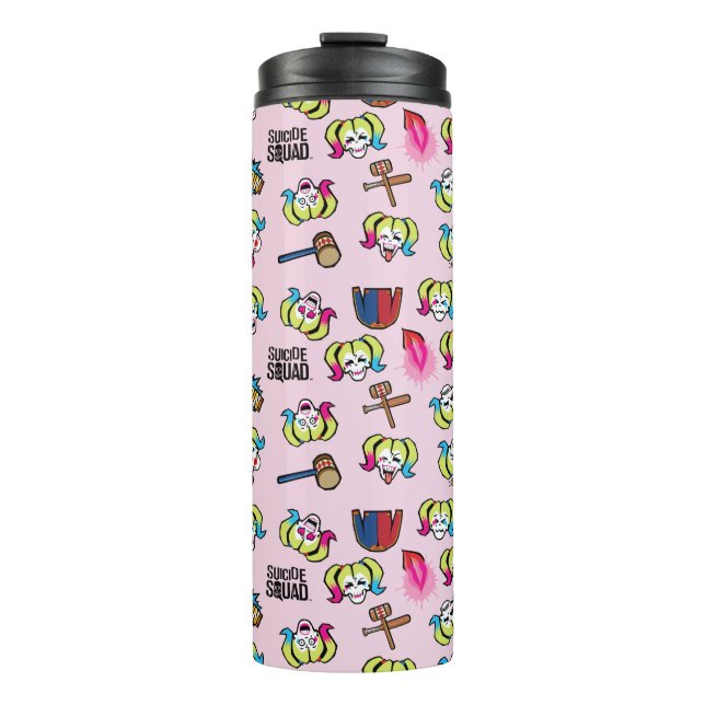 Suicide Squad | Harley Quinn Emoji Pattern Thermal Tumbler (Front)