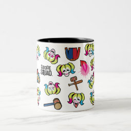 Suicide Squad | Harley Quinn Emoji Pattern Two-Tone Coffee Mug | Zazzle