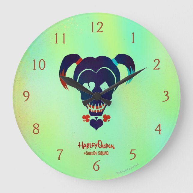 Suicide Squad | Harley Quinn Head Icon Large Clock (Front)
