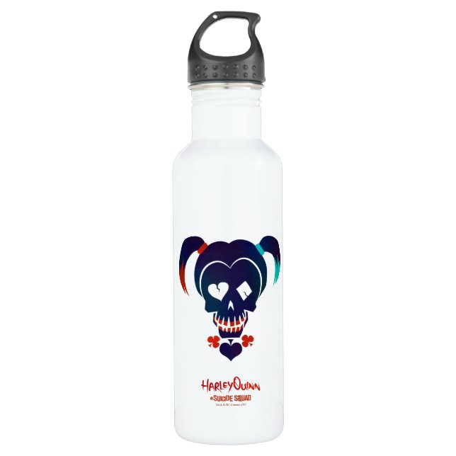 Suicide Squad | Harley Quinn Head Icon Stainless Steel Water Bottle (Front)
