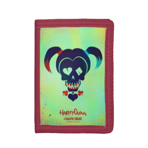 Suicide Squad   Harley Quinn Head Icon Tri-fold Wallet