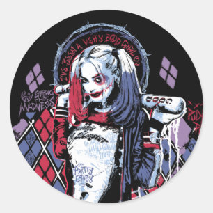 Suicide Squad   Harley Quinn Inked Graffiti Classic Round Sticker