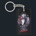 Suicide Squad | Harley Quinn Inked Graffiti Keychain<br><div class="desc">Check out Harley Quinn posed with her bat in this running ink and diamond graphic,  featuring her phrases in the background and “Daddy's lil Monster”.</div>