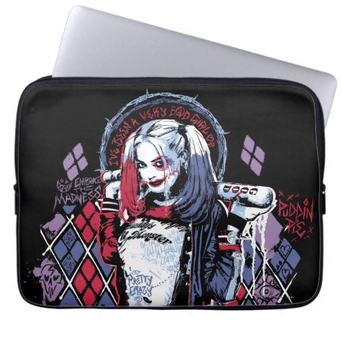 Suicide Squad  Harley Quinn Inked Graffiti Laptop Sleeve