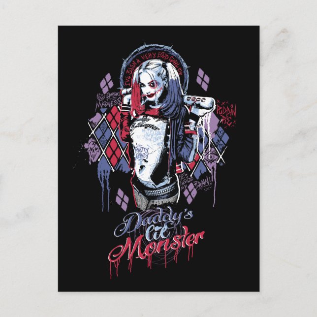 Suicide Squad | Harley Quinn Inked Graffiti Postcard (Front)