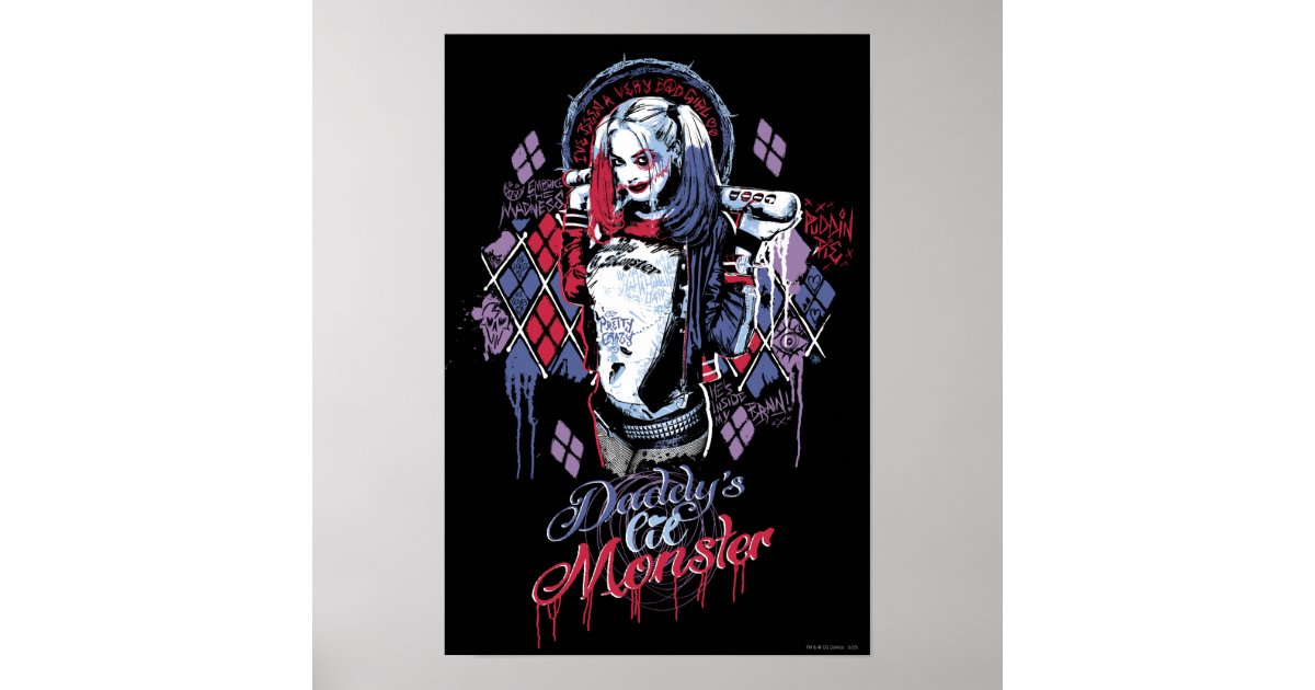 Suicide Squad Harley Quinn Inked Graffiti Poster