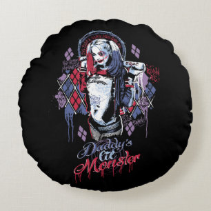 Suicide Squad Harley Quinn Inked Graffiti Round Pillow
