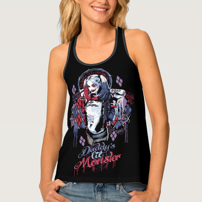 Suicide Squad | Harley Quinn Inked Graffiti Tank Top (Front)