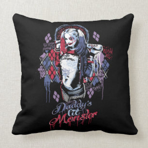 Suicide Squad Harley Quinn Inked Graffiti Throw Pillow