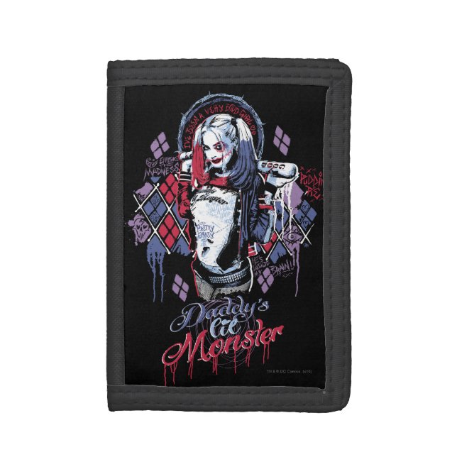 Suicide Squad | Harley Quinn Inked Graffiti Trifold Wallet (Front Vertical)