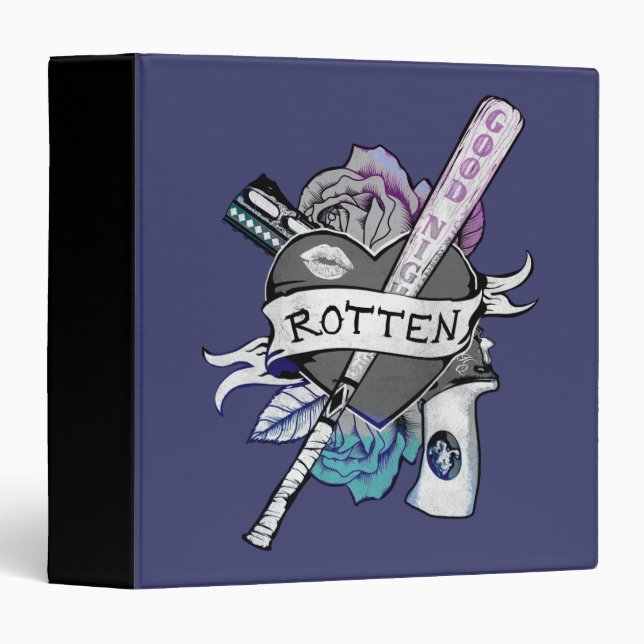 Suicide Squad | Harley Quinn "Rotten" Tattoo Art 3 Ring Binder (Front/Spine)