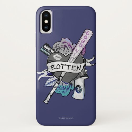 Suicide Squad  Harley Quinn Rotten Tattoo Art iPhone X Case