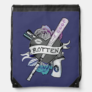 Suicide Squad   Harley Quinn "Rotten" Tattoo Art Drawstring Bag