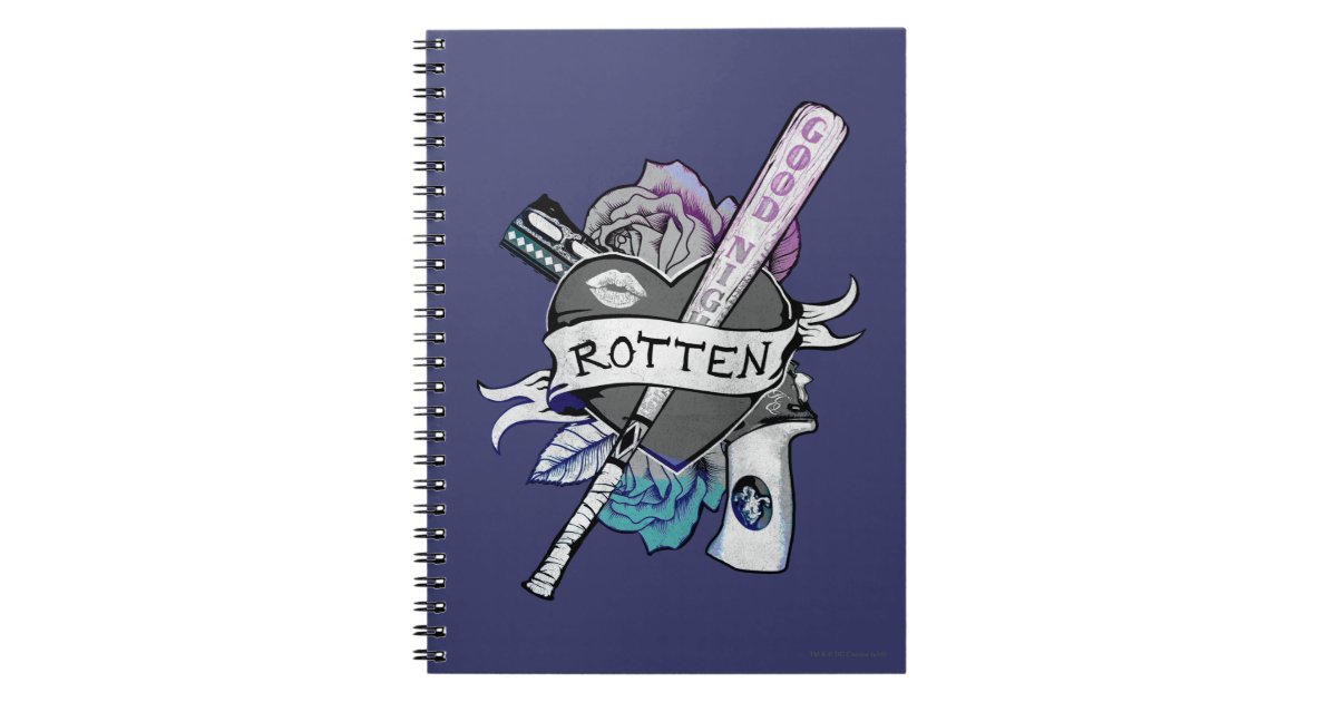 Suicide Squad Harley Quinn Rotten Tattoo Art Notebook Zazzle Com