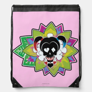 Suicide Squad   Harley Quinn Skull Tattoo Art Drawstring Bag