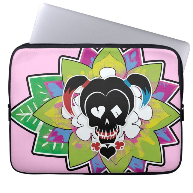 Suicide Squad | Harley Quinn Skull Tattoo Art Laptop Sleeve (Front)