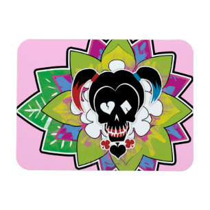 Suicide Squad Harley Quinn Skull Tattoo Art Magnet