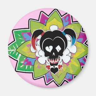 Suicide Squad Harley Quinn Skull Tattoo Art Magnet