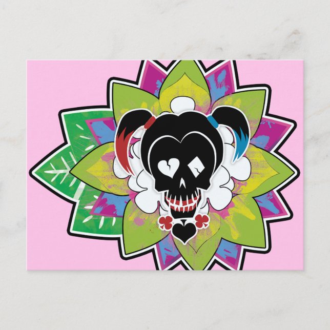 Suicide Squad | Harley Quinn Skull Tattoo Art Postcard (Front)