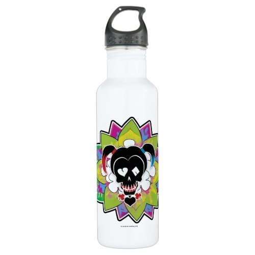 Suicide Squad  Harley Quinn Skull Tattoo Art Stainless Steel Water Bottle