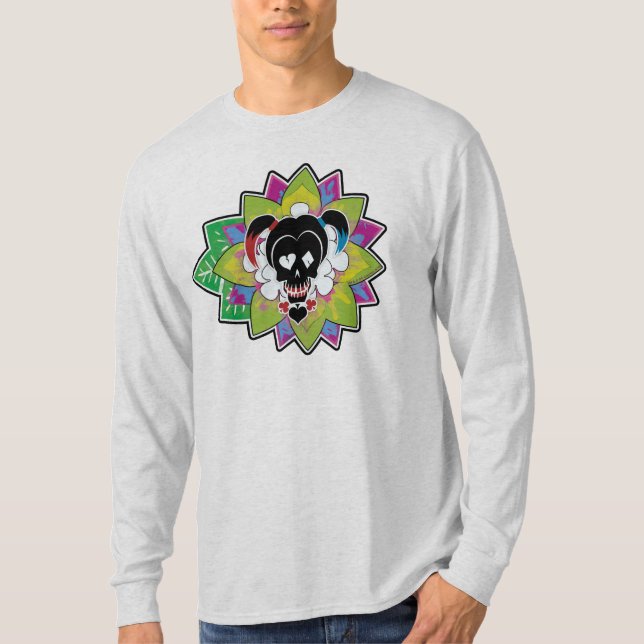 Suicide Squad | Harley Quinn Skull Tattoo Art T-Shirt (Front)