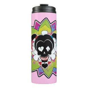 Suicide Squad Harley Quinn Skull Tattoo Art Thermal Tumbler
