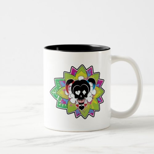 Suicide Squad  Harley Quinn Skull Tattoo Art Two_Tone Coffee Mug