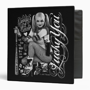 Suicide Squad Harley Quinn Typography Photo 3 Ring Binder