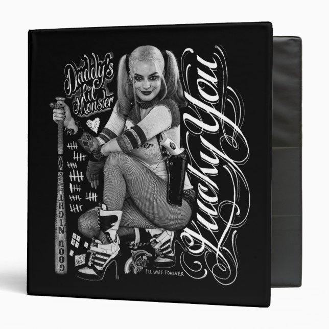 Suicide Squad | Harley Quinn Typography Photo 3 Ring Binder (Front/Inside)