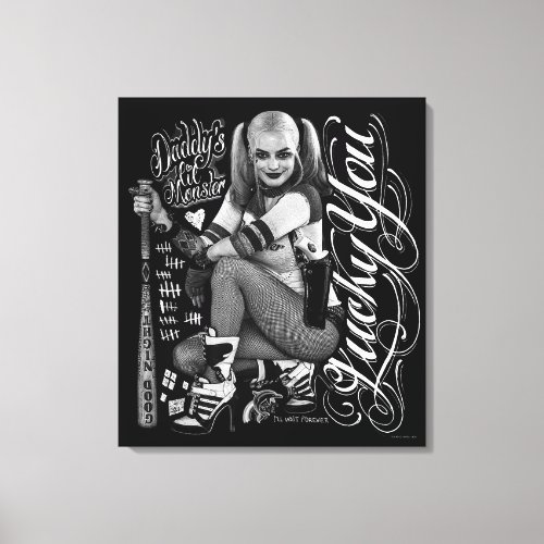 Suicide Squad  Harley Quinn Typography Photo Canvas Print