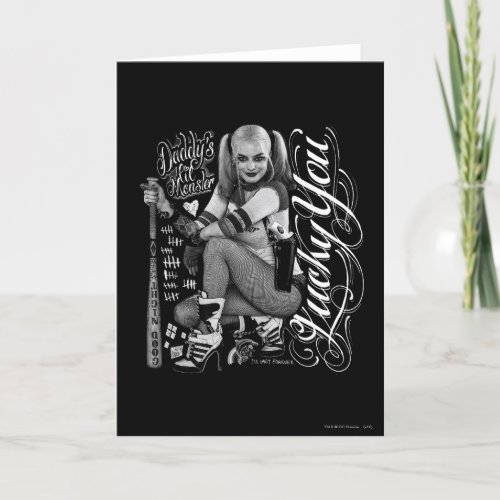 Suicide Squad  Harley Quinn Typography Photo Card