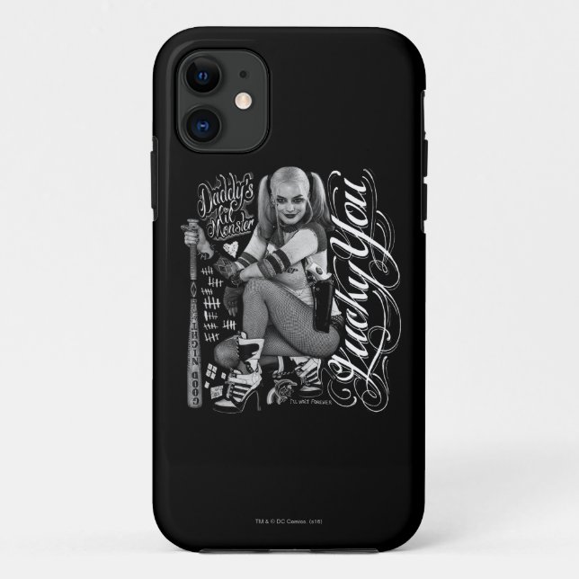 Suicide Squad | Harley Quinn Typography Photo Case-Mate iPhone Case (Back)