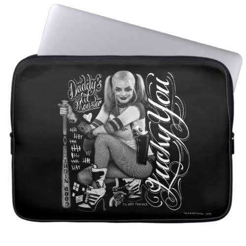 Suicide Squad  Harley Quinn Typography Photo Laptop Sleeve