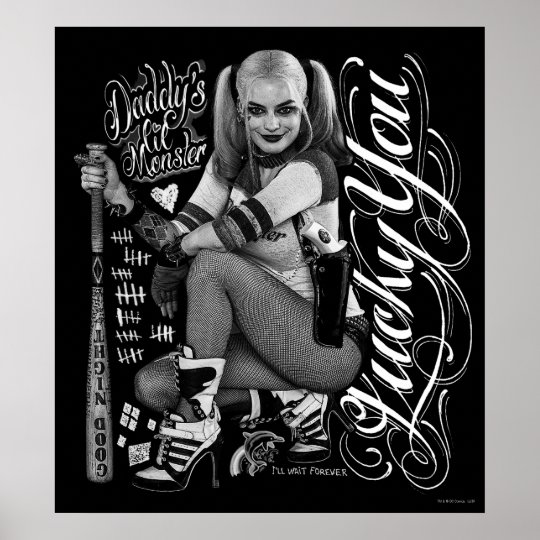 Suicide Squad Harley Quinn Typography Photo Poster Suicide Squad Harley Quinn Typography Photo Poster