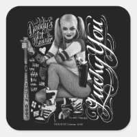 Suicide Squad | Harley Quinn Typography Photo Square Sticker
