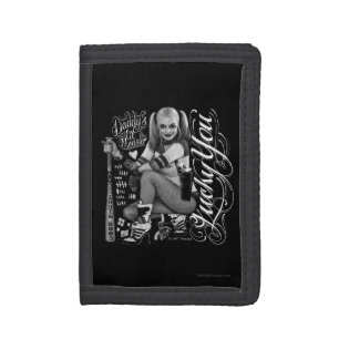 Suicide Squad Harley Quinn Typography Photo Trifold Wallet