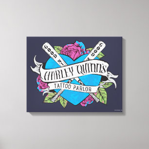 Suicide Squad   Harley Quinn's Tattoo Parlor Heart Canvas Print