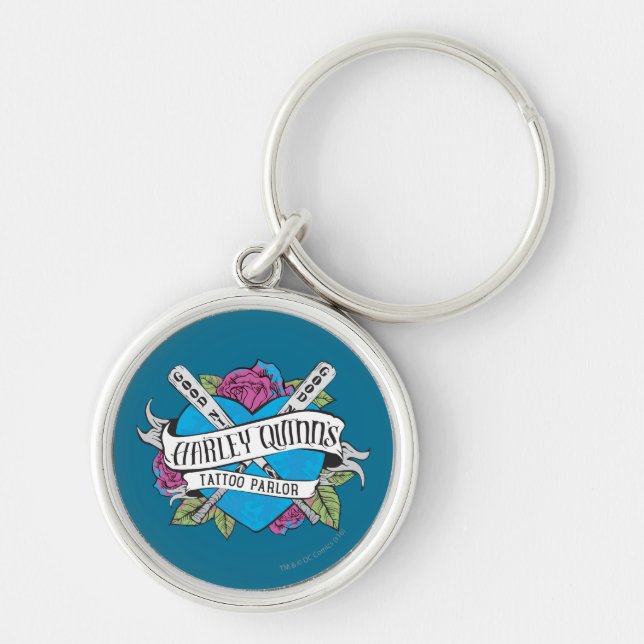 Suicide Squad | Harley Quinn's Tattoo Parlor Heart Keychain (Front)