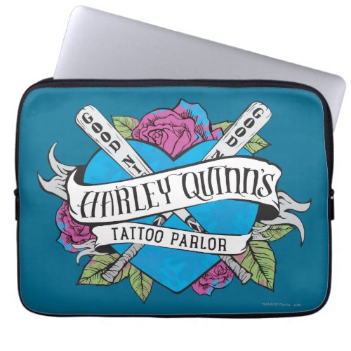 Suicide Squad  Harley Quinns Tattoo Parlor Heart Laptop Sleeve