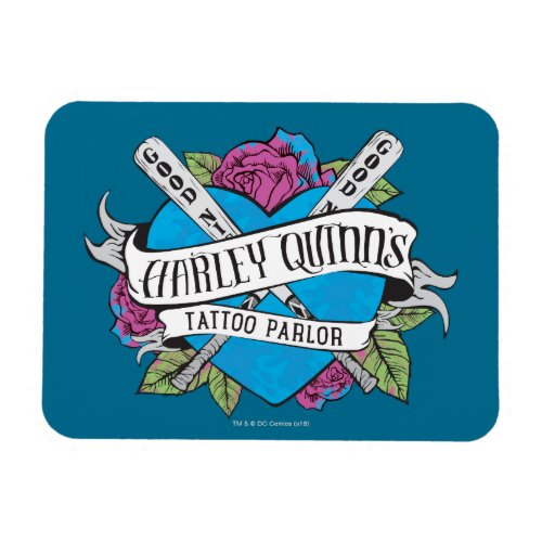 Suicide Squad  Harley Quinns Tattoo Parlor Heart Magnet