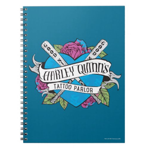 Suicide Squad  Harley Quinns Tattoo Parlor Heart Notebook