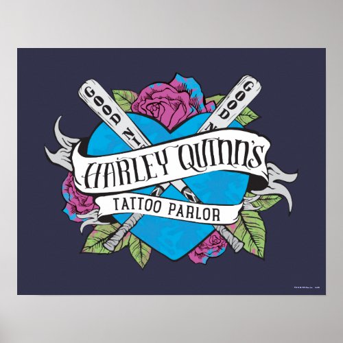 Suicide Squad  Harley Quinns Tattoo Parlor Heart Poster