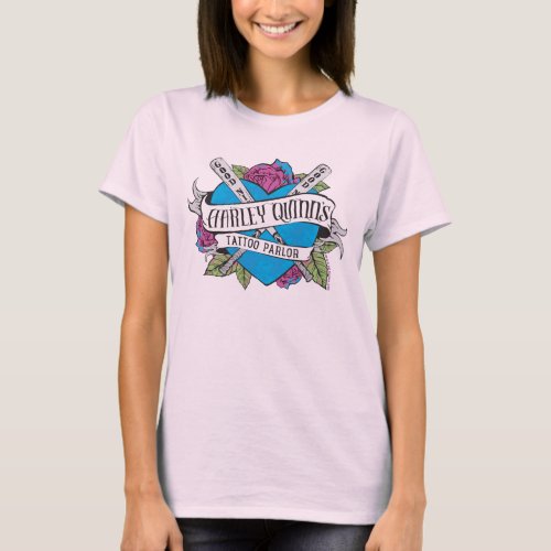 Suicide Squad  Harley Quinns Tattoo Parlor Heart T_Shirt