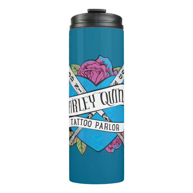 Suicide Squad | Harley Quinn's Tattoo Parlor Heart Thermal Tumbler (Front)