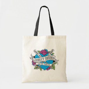 Suicide Squad   Harley Quinn's Tattoo Parlor Heart Tote Bag