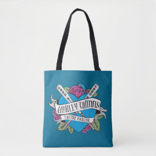 Suicide Squad Harley Quinn's Tattoo Parlor Heart Tote Bag