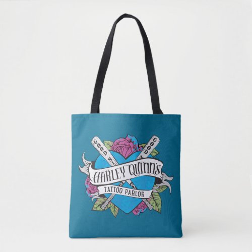 Suicide Squad  Harley Quinns Tattoo Parlor Heart Tote Bag