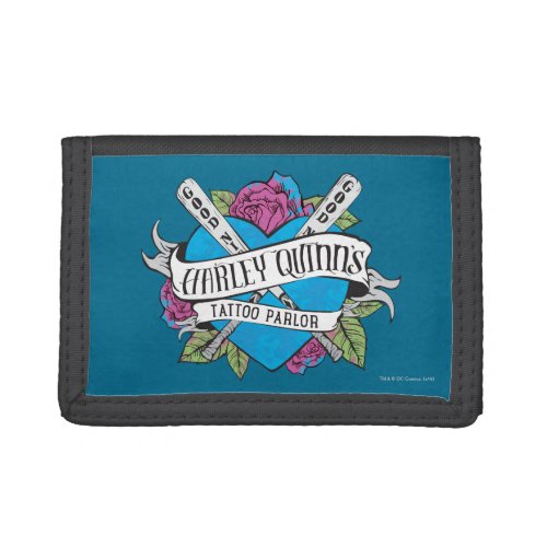 Suicide Squad  Harley Quinns Tattoo Parlor Heart Tri_fold Wallet