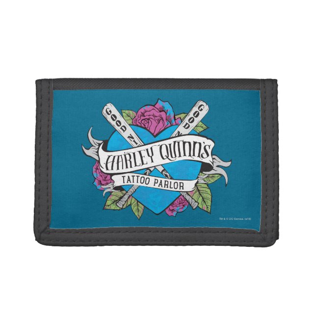 Suicide Squad | Harley Quinn's Tattoo Parlor Heart Tri-fold Wallet (Front)